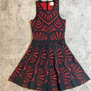 Parker Graphic Knit Fit & Flare Dress